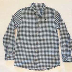 Vineyard Vines Kids Blue and White Checkered Shirt